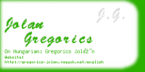 jolan gregorics business card